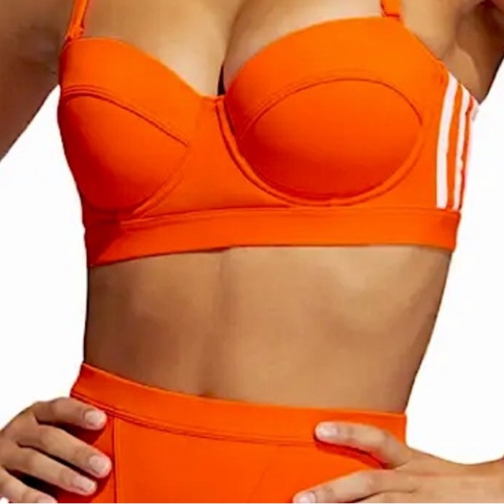 Adidas Orange High-Waisted Bikini